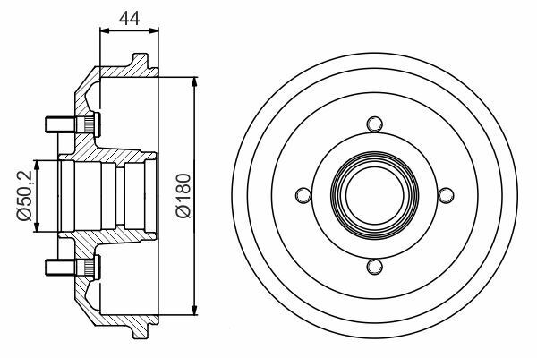 2X Bremstrommel Hinten Bosch 0 986 477 269 FüR Ford-image