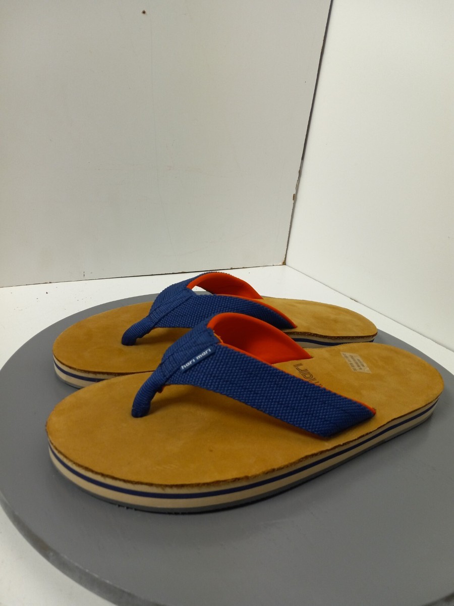 Hari Mari Flip Flop Thong Sandals Tan Brown Blue Mens Sz 8  display picture 3