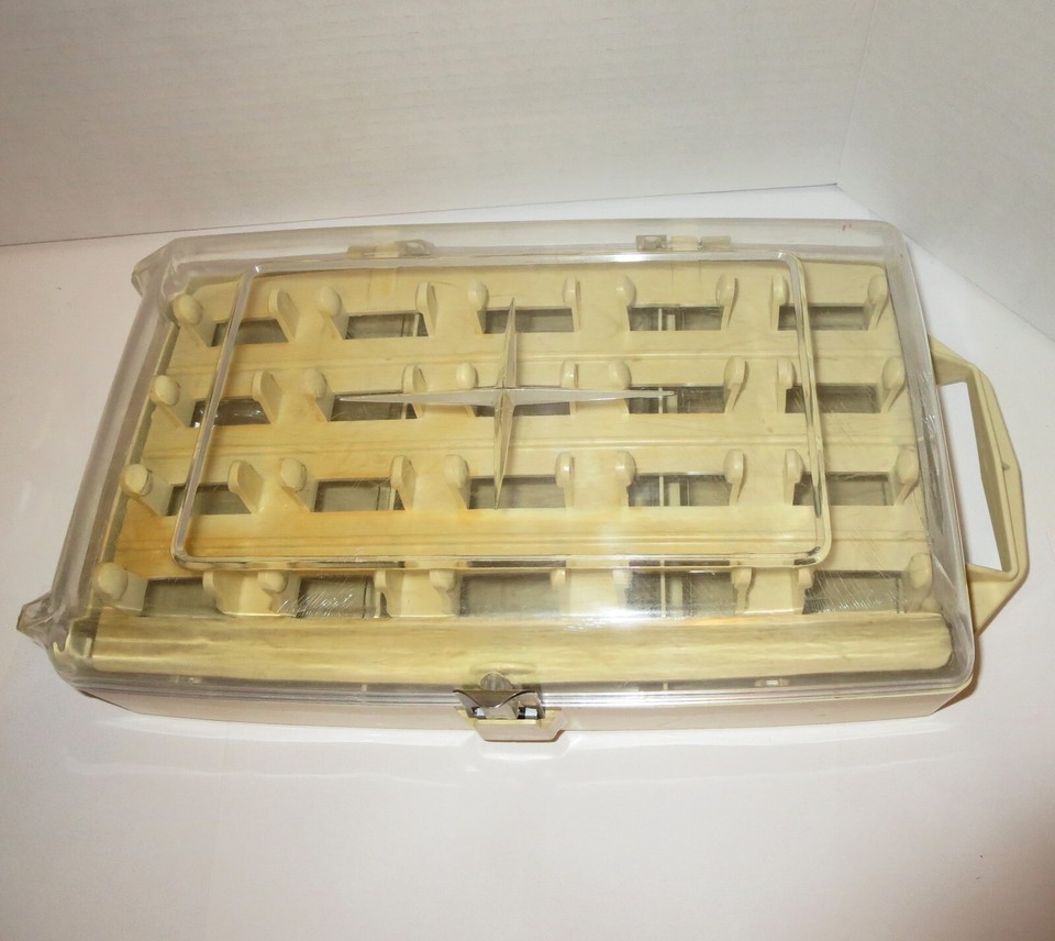 Vintage MidCentury Ladyfingers Sewing Compact Kit Box AVANT Wood