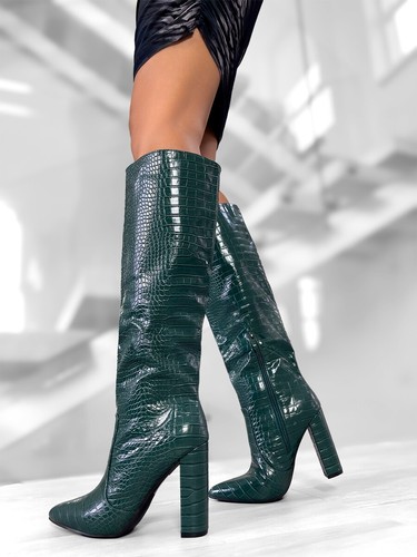Ciaodea Original Imitación Croco Cuero Botas Verde 39 - Imagen 6 de 9