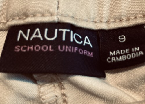 NWT Nautica Junior Girls Khaki School Uniform Pants Size 9, MSRP $40, New - Picture 5 of 9
