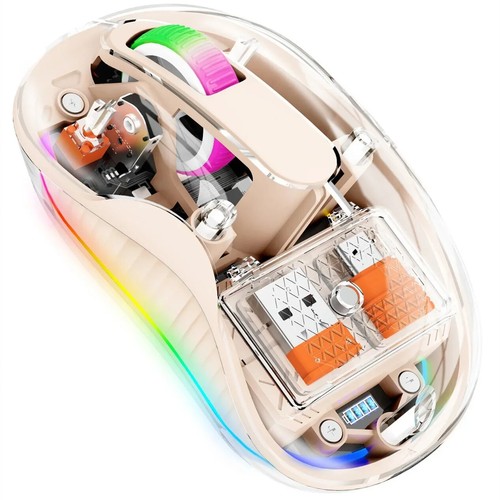 Fully Transparent Mouse Bluetooth Wireless Tri-mode Mute Led Lamp Type-c Mice - Picture 23 of 26