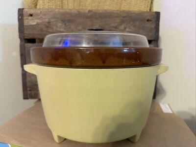 Vintage Rival Model 3300-2 Crock Pot Slow Cooker 5 Qt Almond Harvest Gold TESTED