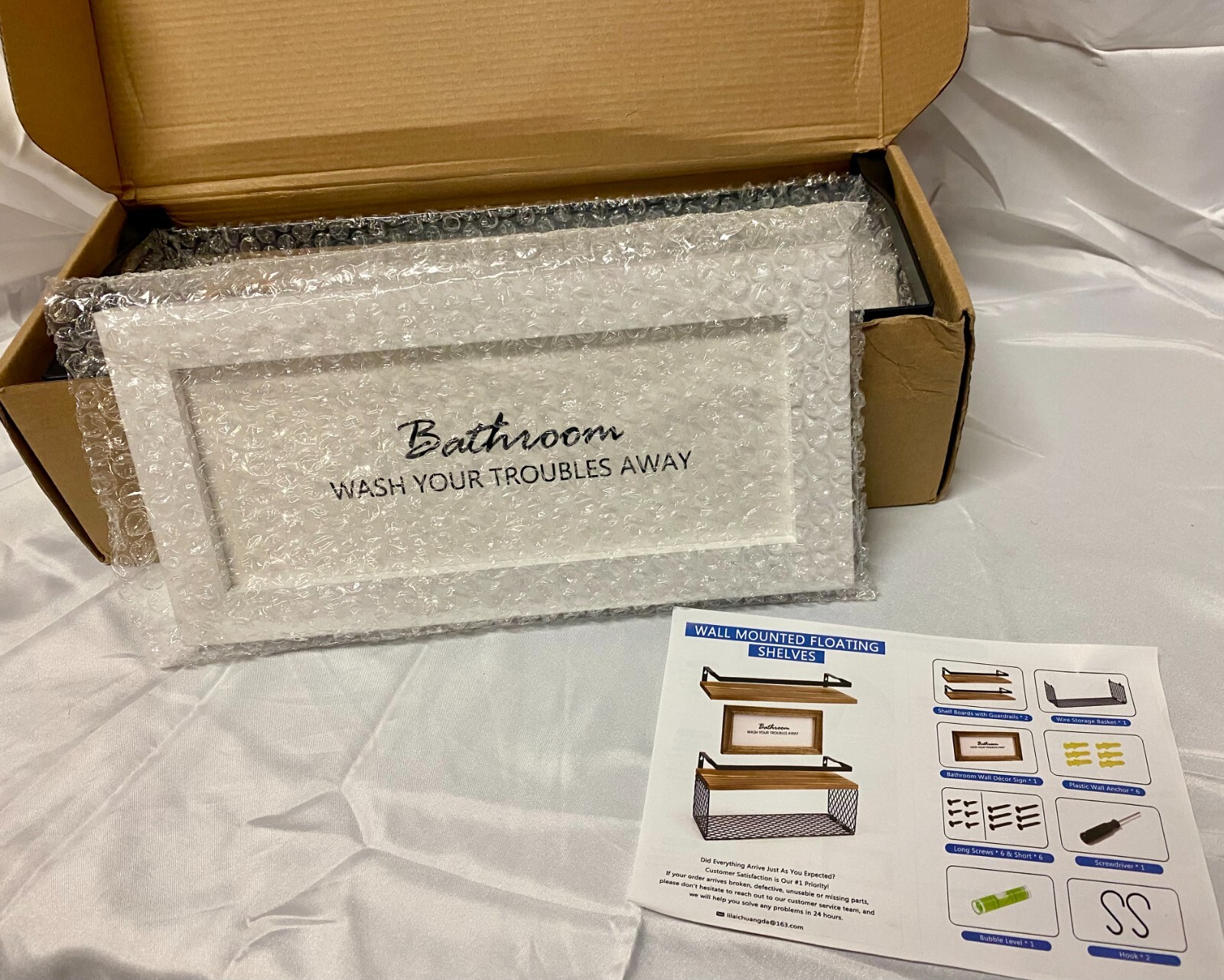 Floating Shelves~ Wall Mounted, Bathroom, Decor Sign, Storage, NEW!(Opened bx)