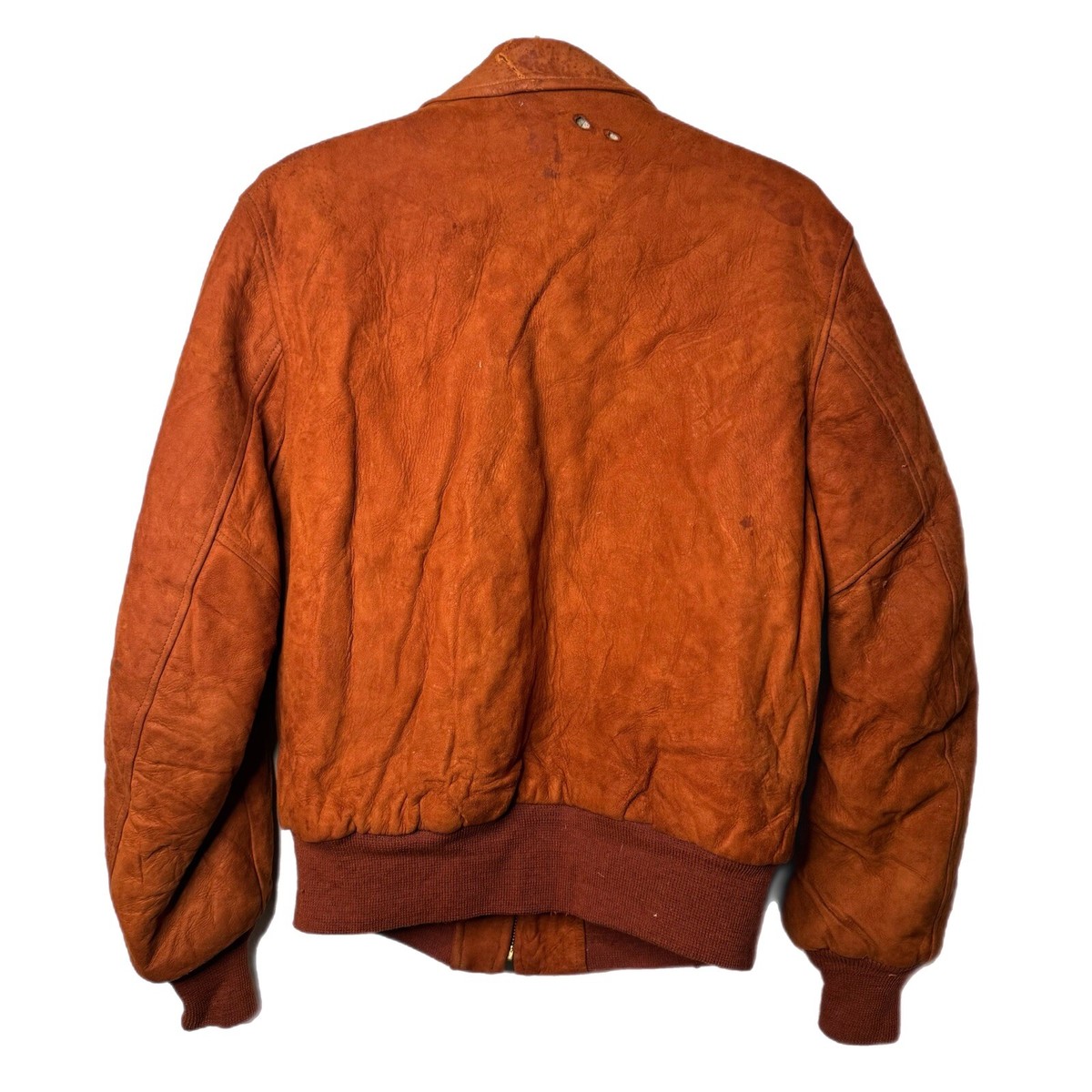 Vintage 1950s Burnt Orange Suede Zip Up Bomber Jacket Size 42 | eBay