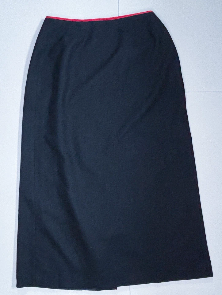 Falda envolvente vintage de mezcla de lana bordado de hilo 10 12 arte para usar Whimsigoth Boho Foto 2 de 4