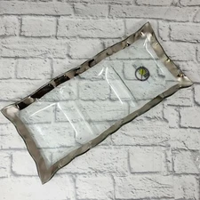 Annieglass Ruffle Roman Antique Platinum Rim 3-Section Tray, msrp $200.00