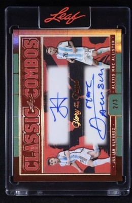 2026 LEAF GLORY OF THE GAME JULIAN ALVAREZ ALEXIS MAC ALLISTER AUTO Bronze 2/3