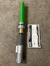 Hasbro Star Wars Luke Skywalker Green Lightsaber Toy ROTJ Silver/Black 2002
