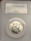 1961 D SILVER FRANKLIN HALF DOLLAR - SEE PHOTOS!  PCC-65   (REF#1961-DFHD)