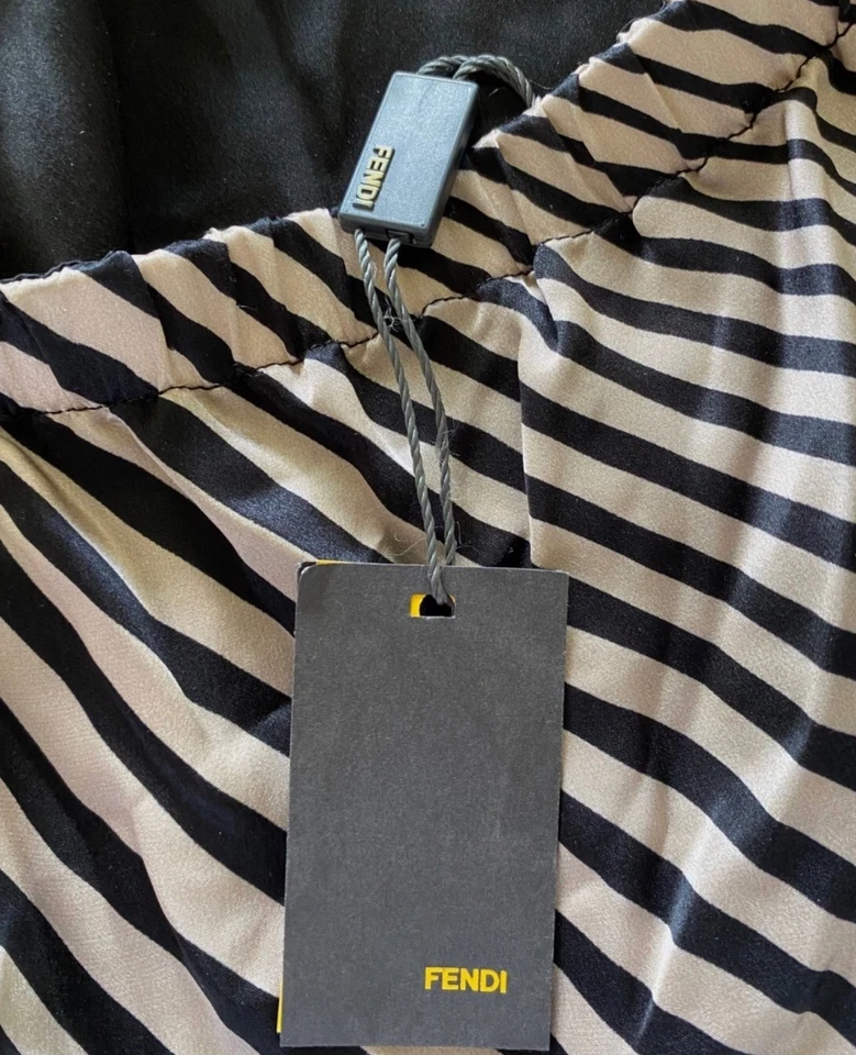 Vestido halter de seda a rayas Fendi - Talla M, nuevo con etiquetas, hecho en Italia Foto 3 de 4