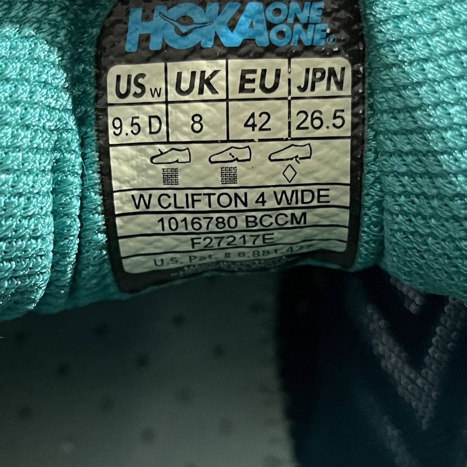 Hoka One Clifton 4 Womens Blue Coral Running Lace Gym Walking Shoes Sz 9.5 Wide thumbnail 9