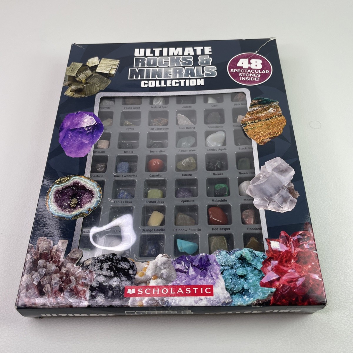 48pcs Ultimate Rocks & Minerals Collection Geology Kit Labeled w