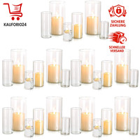 Kerzenhalter Set Glas Zylinder 3-Teilig FüR Stumpenkerzen Deko