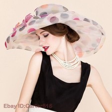 New Women's Kentucky Derby Church Wedding Noble Dress Hat Organza Feather Hat