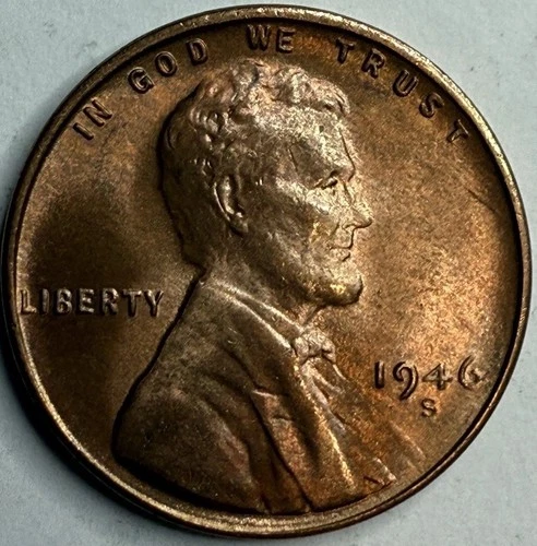 1946 S Uncirculated Lincoln Wheat Cent Exact Coin Imaged #LWC1909