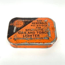 Empty Tin Only Vintage Shurlite Gas and Torch Lighter Renewals Tin Only