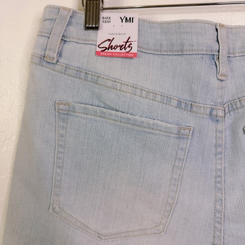 YMI Western Festival High Rise Distressed Denim Shorts K White Rips 13 / 31 NWT - Picture 7 of 11