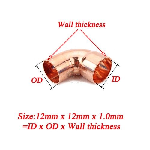 12mm-108mm END FEED FITTINGS 90 DEGREE ELBOW FEMALE-MALE PLUMBING T2 COPPER PIPE