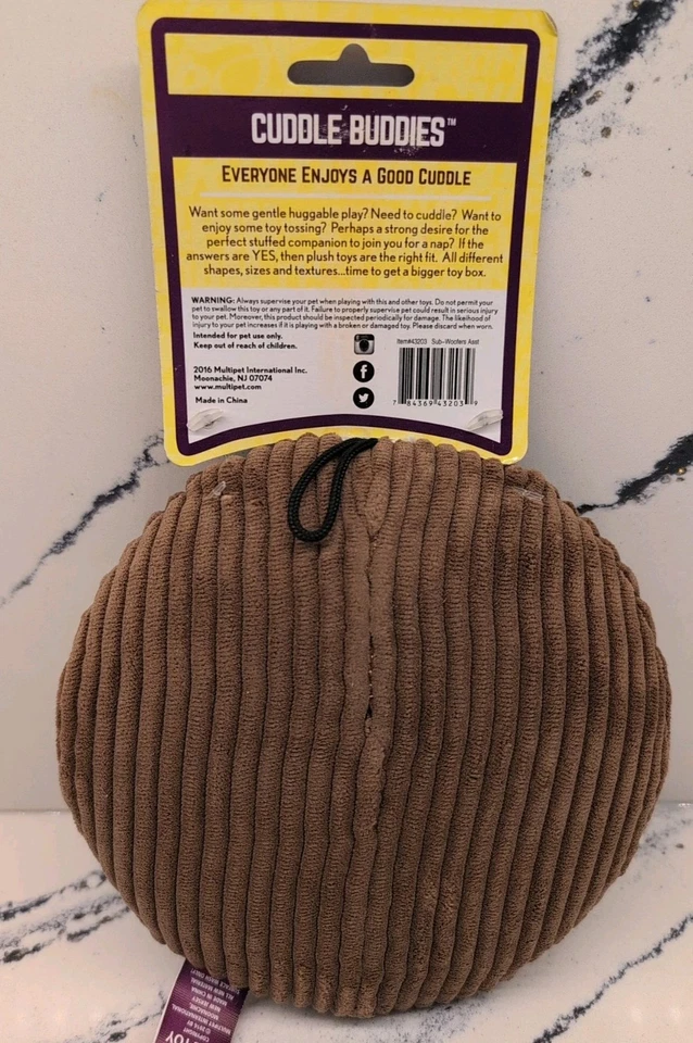 NEW Multipet Toy Cuddle Buddies, 7 in Dog Face, Squeaks, Cuddle Toss Shake - Image 4 of 4