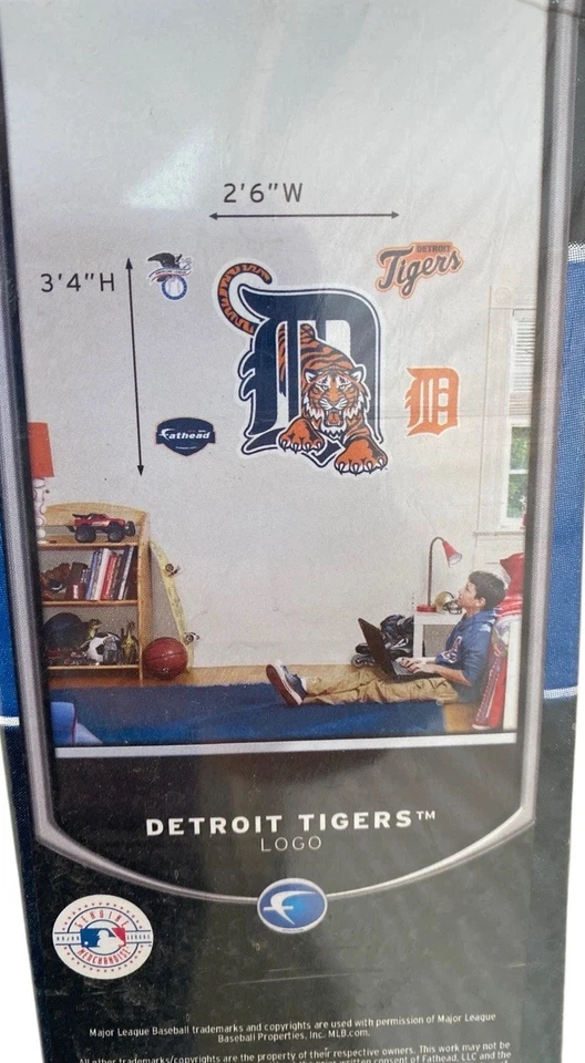 Detroit Tigers Real Big Fathead Decal Room Wall Vinyl Stickers MLB Logo Lifesize - Image 2 of 4