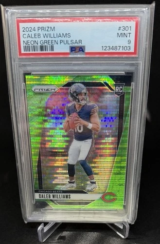 2024 Panini Prizm - Rookies Caleb Williams #301 Neon Green Pulsar Prizm PSA 9
