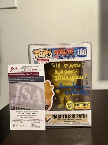 Funko Pop! Vinyl Naruto JSA Signed by Maile Flanagan Glow #186 Soft Protector