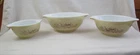 Set Of 3 Vtg Pyrex Forest Fancies Mushroom Cinderella Nesting Bowls 441-442-443