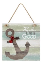 Relax Ships Anchor Wall Sign or Holiday Ornament Wood 6 Inches