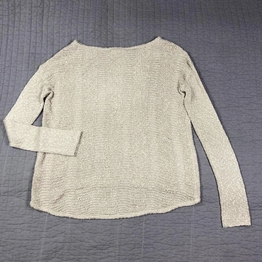 Suéter Helmut Lang Mujer Pequeño Beige Lazo Seda Tejido Pullover Ligero Top Foto 2 de 4