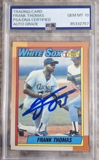 PSA 10 Auto Frank Thomas  - Topps 1990 Error Blur On Face Auto!#414