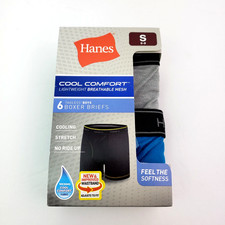 Hanes Cool Comfort Boys Size S 6-8 Breathable Mesh Boxer Brief Underwear 4 Pk