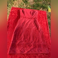Women's Ann Taylor Strapless Burgundy Dress - Size 2 Cocktail Embroidered