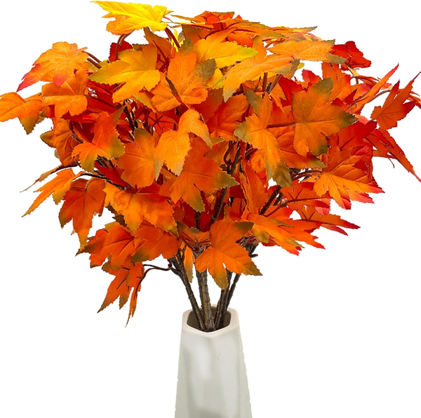 6 BüNdel Herbstblumen KüNstlich Herbstdeko, Kunstblumen Herbst AhornbläTter Herb-image