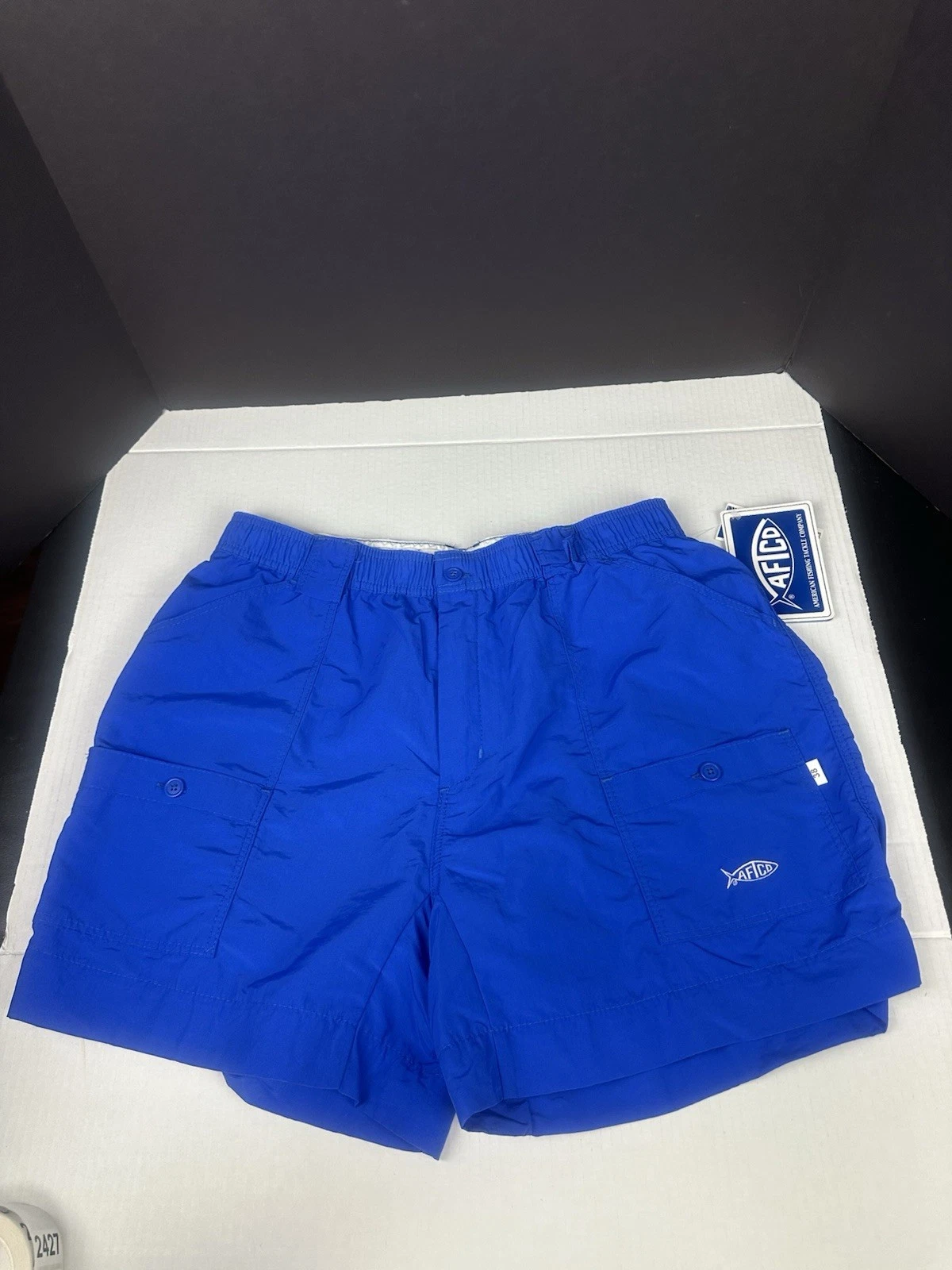 Aftco Aftech Nylon Fishing Shorts M01 Classic Fit 6” Inseam Blue Men’s 38 NWT