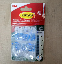 Command Outdoor Light Clips 16 Hooks 20 Strips Clear Damage Free Hanging New 0.39 per strip