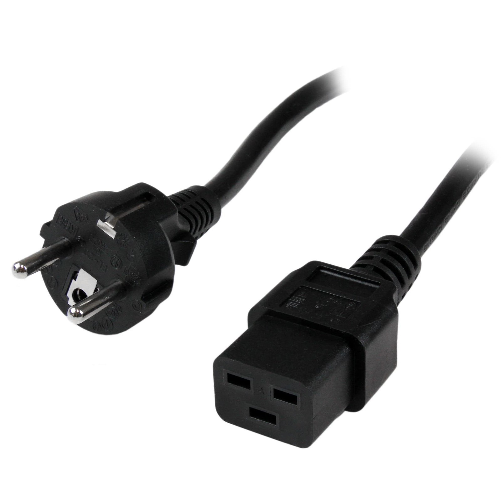 Cordon d'alimentation C19 vers Schuko de 2m pour serveur et PC