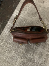 Coach Brown Small Shoulder Bag Zip Top Turn L...