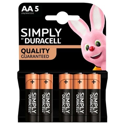 Duracell Simply Battery Kit 5 Pcs, AA Size, 5 Pcs Stylus Model