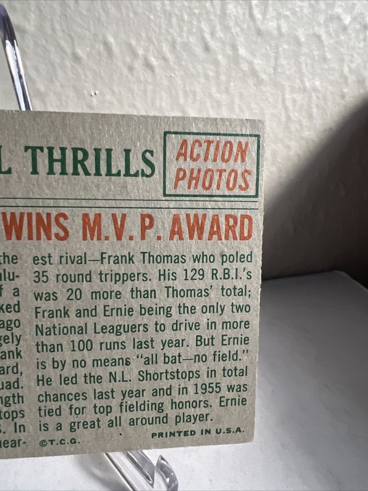 1959 Topps 469 Ernie BanksHustler Banks Wins MVP Award. Cubs