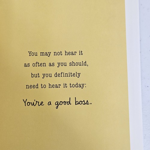 Hallmark On Boss Day Grußkarte Schreibwaren 8"x5,5" Zitat im Umschlag USA - Bild 3 von 10