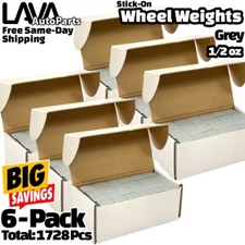 6 Box 1/2 oz Grey Wheel Weights Stick-on Adhesive Tape Total 1728 Pcs Lead-Free