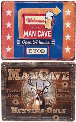 Blechschild ''Man Cave'' Höhle Drink Bar Kneipe Jäger Biker 25x20cm Neu