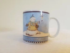 coffee tea hot chocolate mug cup skiing snowman oneida debbie mumm snow fairies 