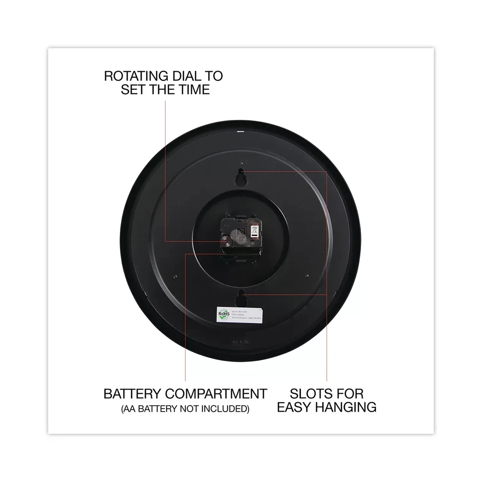 Universal Indoor/Outdoor Clock, 13 1/2", Black - Image 4 of 4