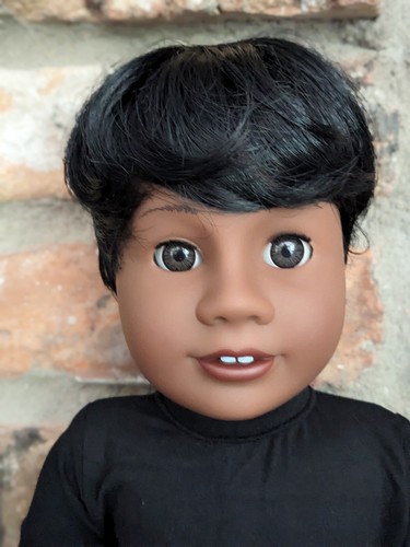 Bodhi Custom OOAK Boy American Girl Doll Black Hair Brown Eyes Addy - Picture 4 of 7