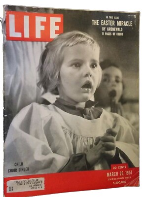 Life Magazine Mar 26 1951 Easter Miracle Grunewald Child Choir Singer B57:2284