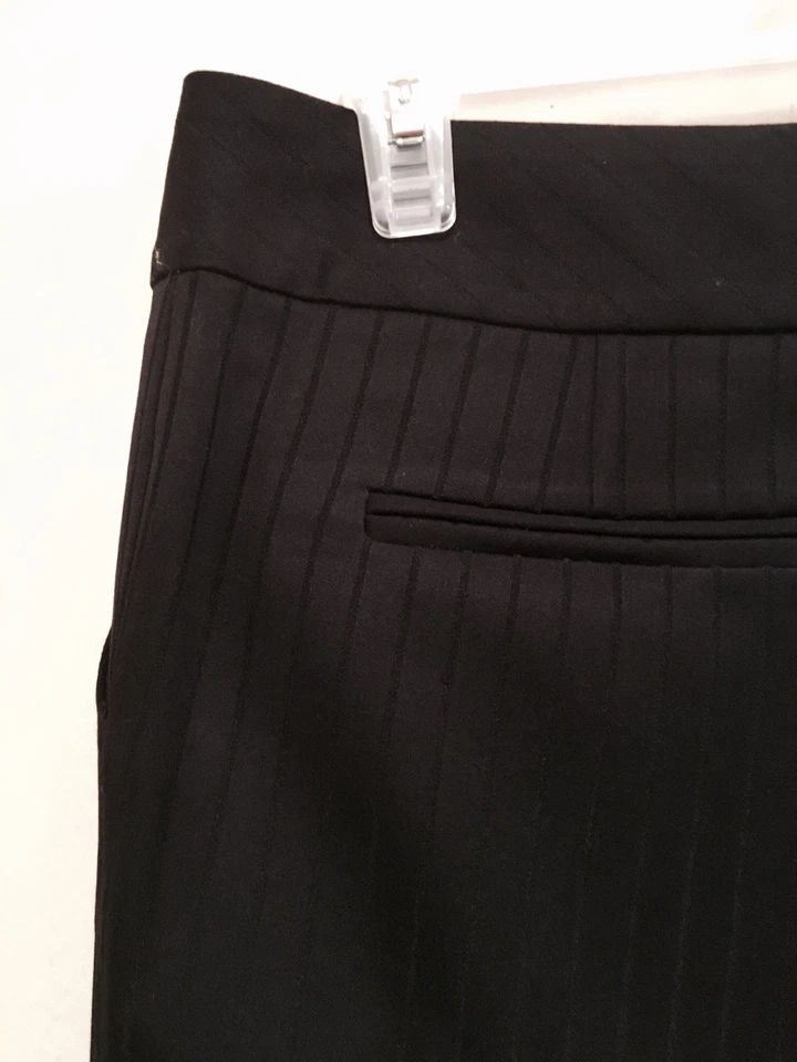 Women's Size 6 Kenneth Cole Reaction Straight Leg Black On Black Stripe Pants - Image 3 of 4