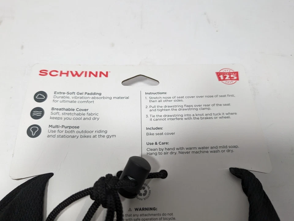 Gel de cubierta de asiento de bicicleta deportiva Schwinn - Se adapta a la mayoría de los asientos - Ancho estándar - Nuevo Foto 3 de 3