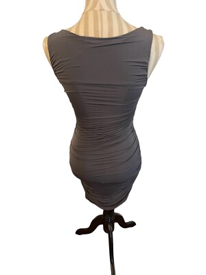 H&M women's bodycon dress size XS gray fitted sexy ruffled accents y2k |  eBay